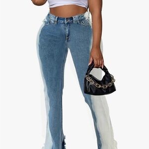 Cello Blue Flare Wide Leg Jeans